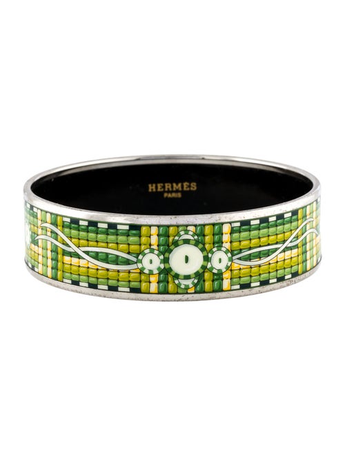 Hermès Wide Enamel Bangle Bracelet
