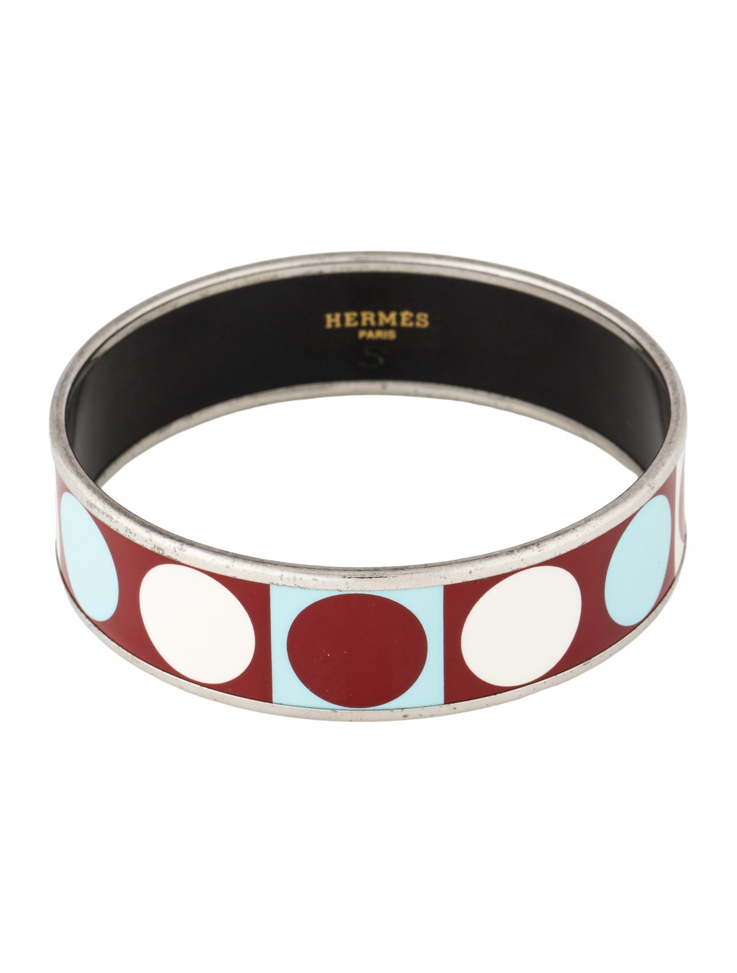 Hermès Wide Enamel Bangle Bracelet