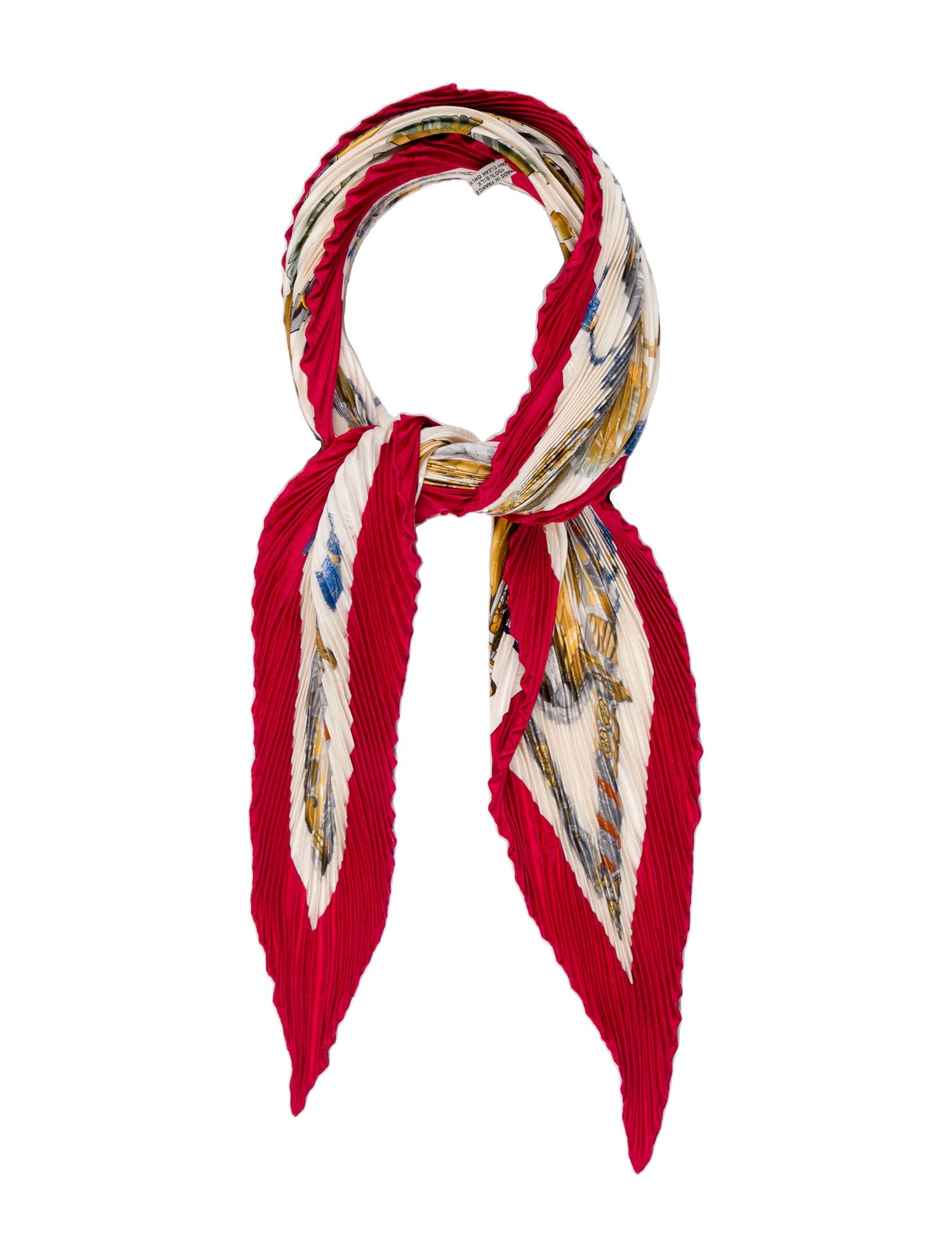 Hermès Daïmyo Princes du Soleil Levant Jacquard Silk Plissé Scarf