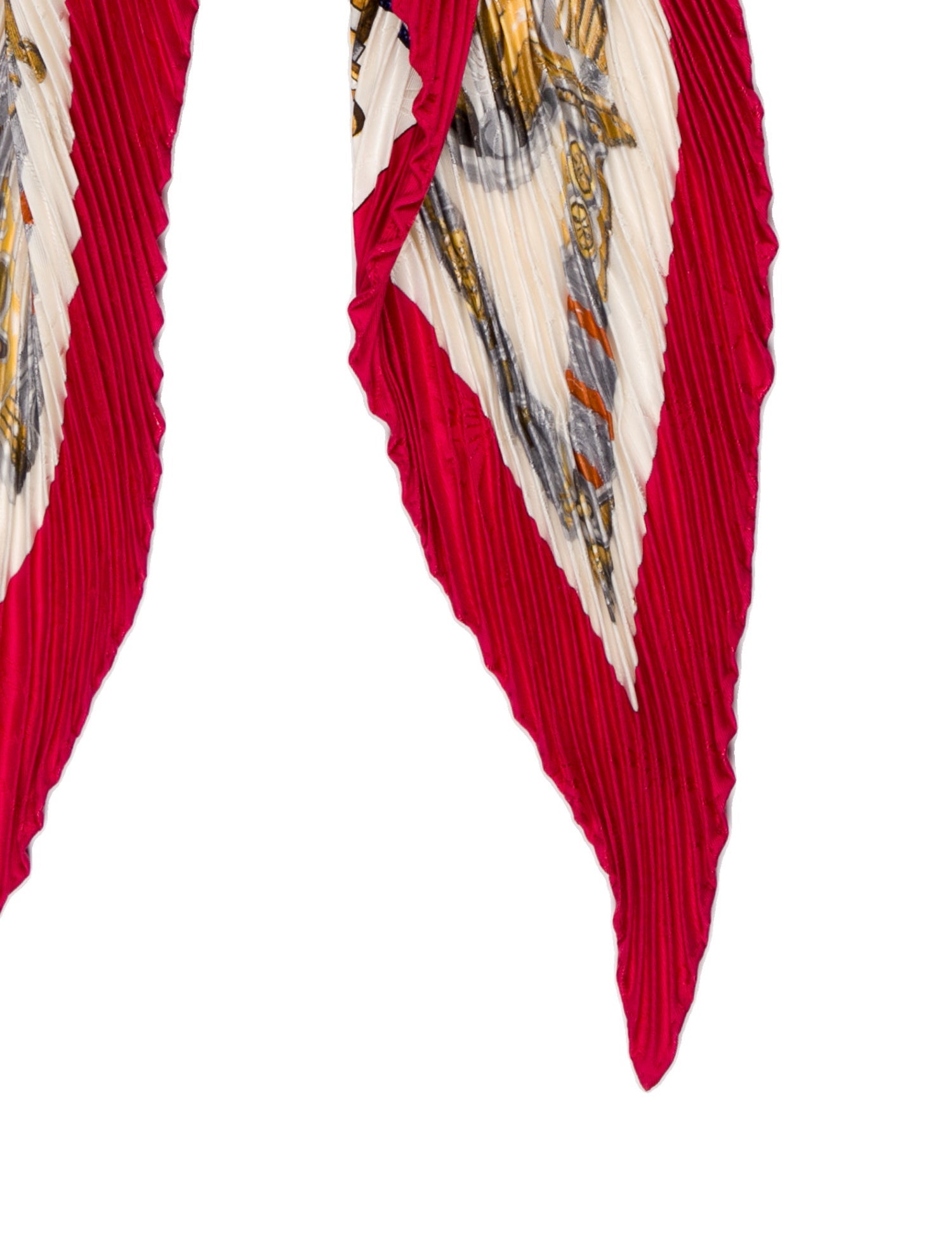 Hermès Daïmyo Princes du Soleil Levant Jacquard Silk Plissé Scarf