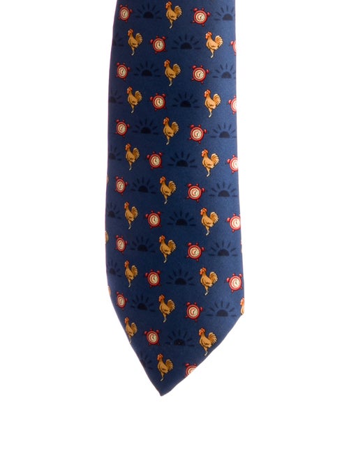 Hermès patterned silk tie