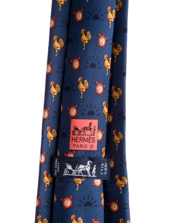 Hermès patterned silk tie