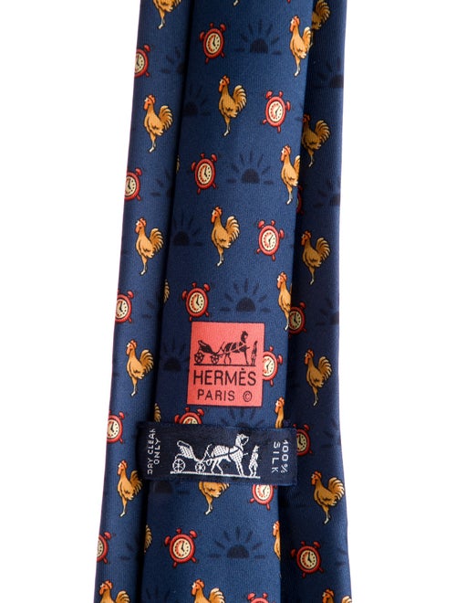 Hermès patterned silk tie