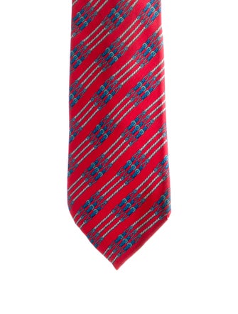 Hermès patterned silk tie