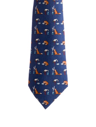 Hermès patterned silk tie