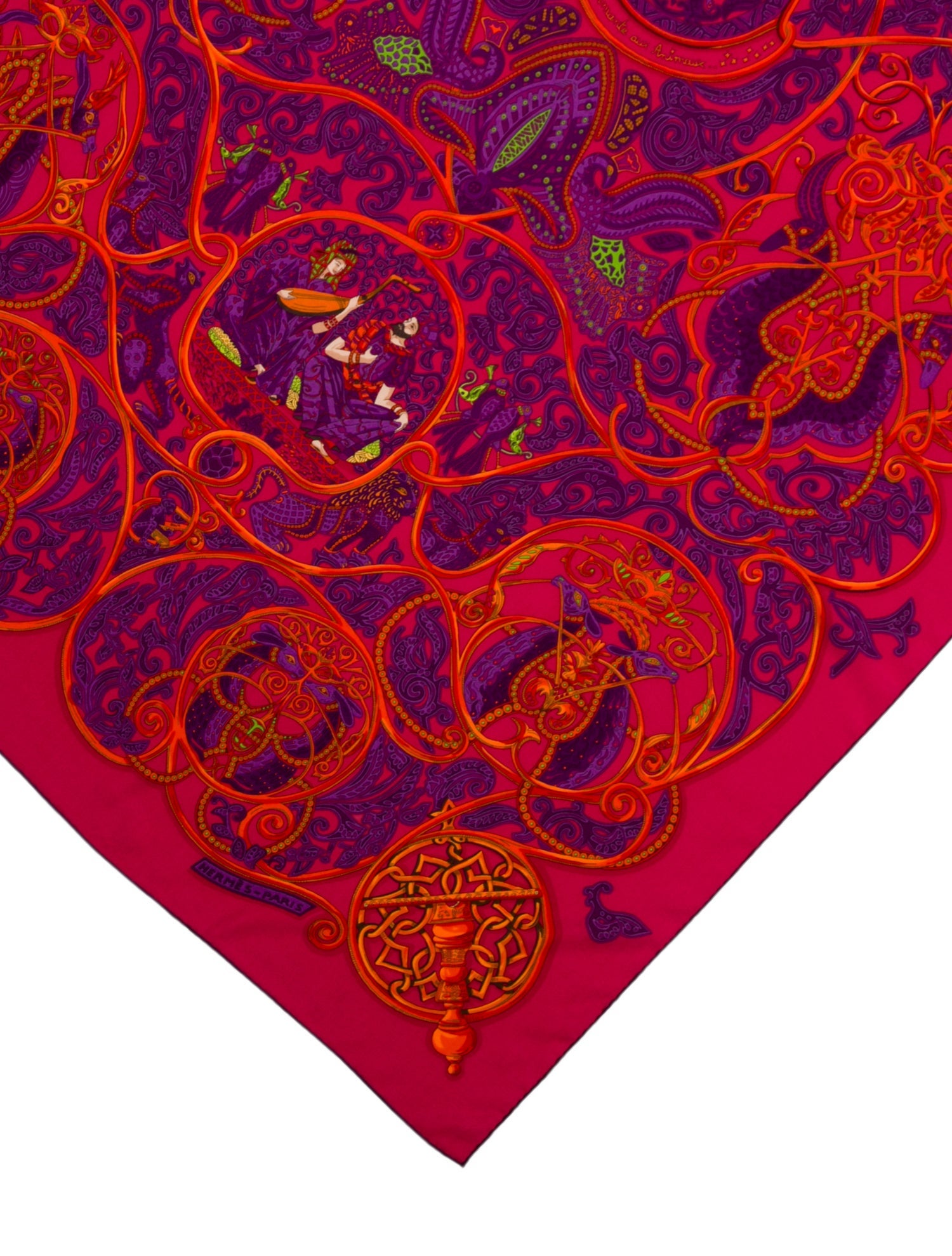 Hermès La Charmante Aux Animaux Silk Shawl