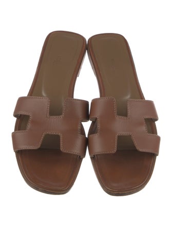 Hermès Oran Leather Slides