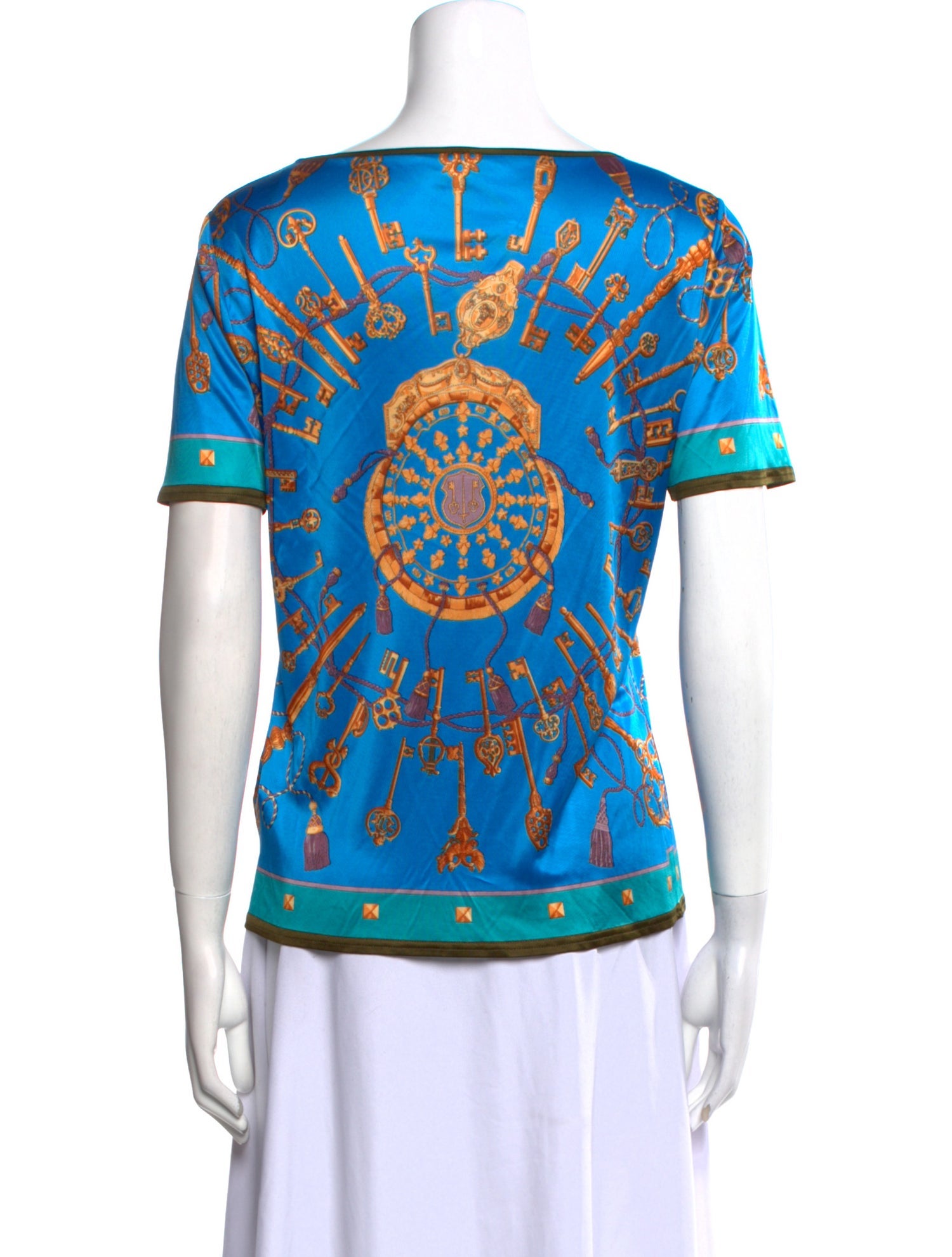 Hermès Printed Scoop Neck T-Shirt