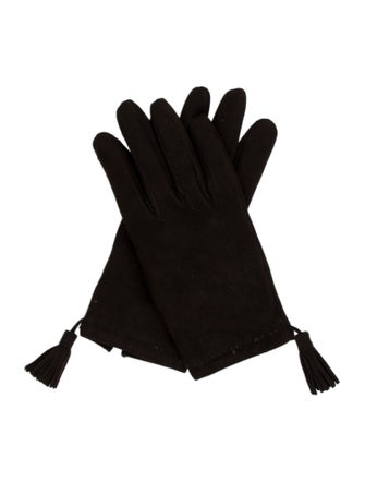 Hermès Suede Tassel Gloves