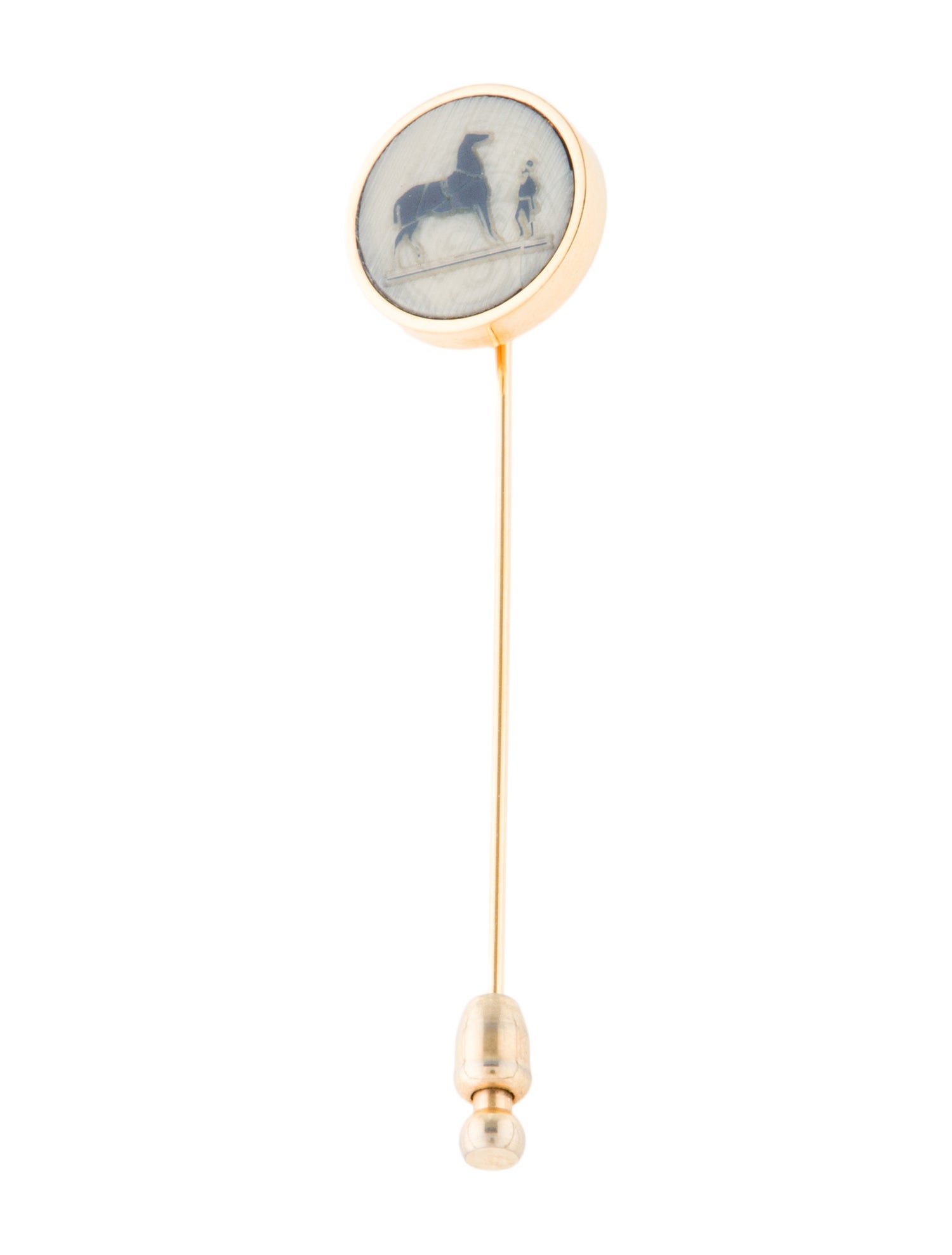 Hermès Enamel Logo Intaglio Stick Pin