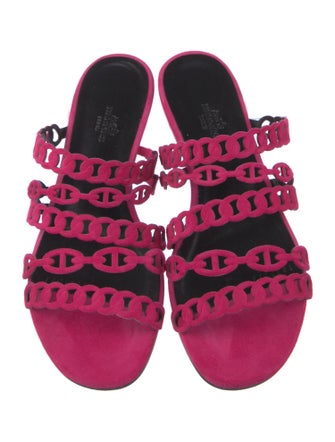 Hermès Chaîne d'Ancre Insignia Suede Gladiator Sandals