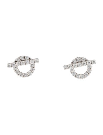 Hermès 18K Diamond Finesse Stud Earrings