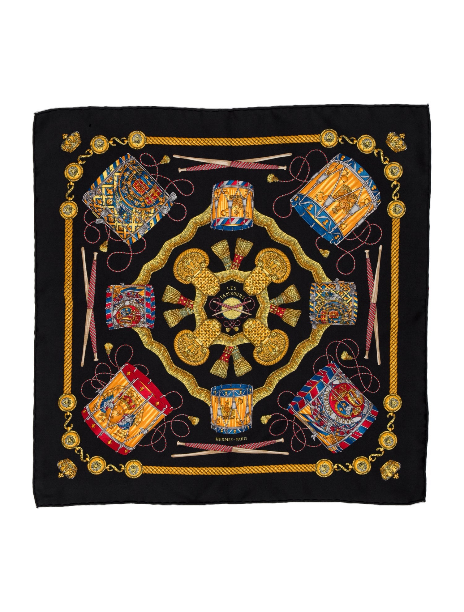 Hermès Les Tambours Silk Scarf