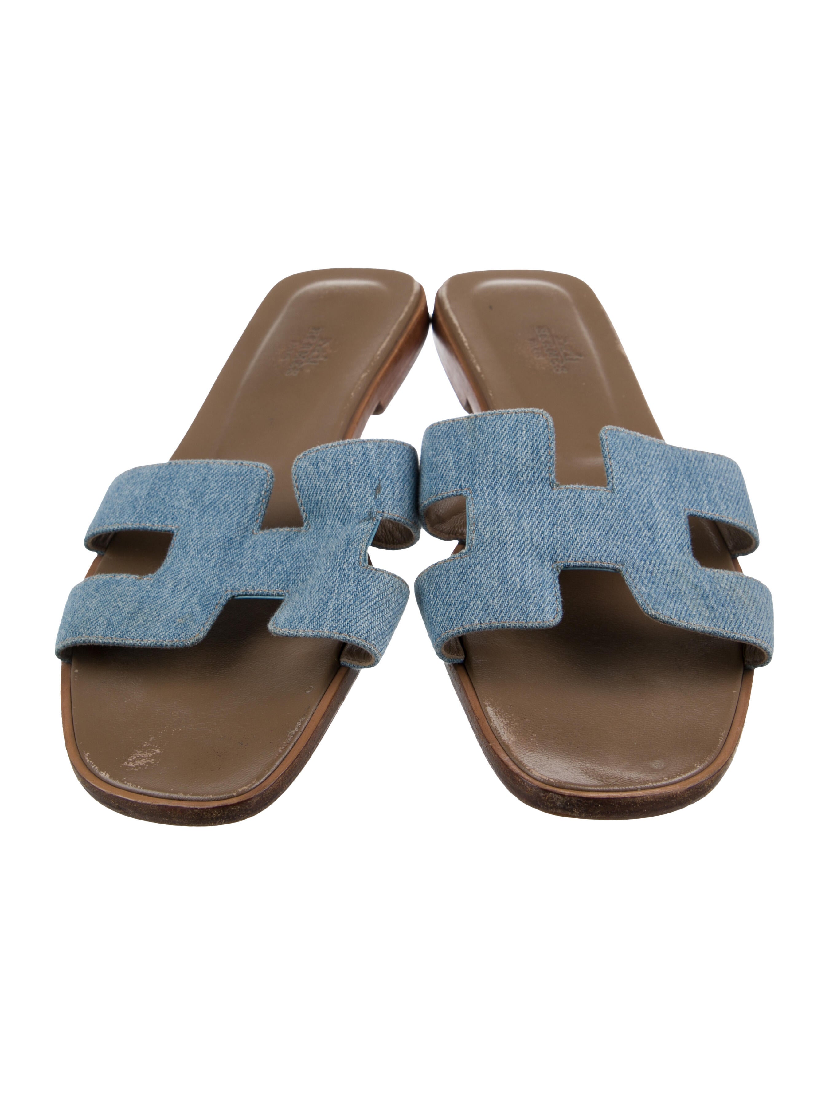 Hermès Oran Denim Slides