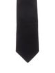 Hermès Black silk solid tie.