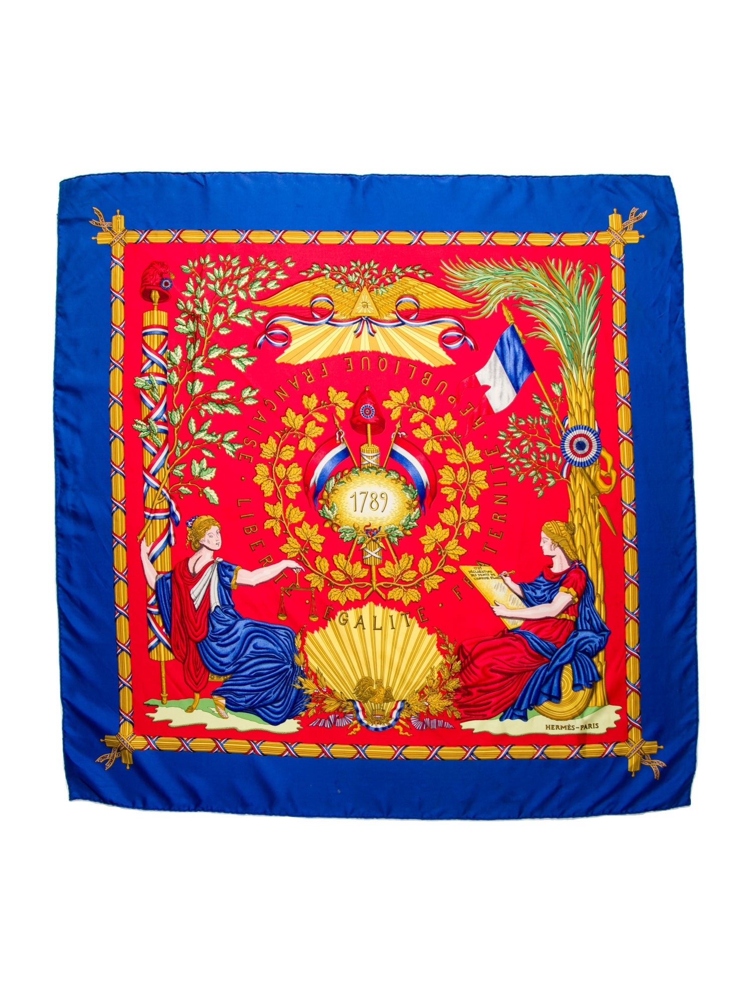 Hermès Republique Francaise Liberte Egalite Fraternite 1789 Silk Scarf