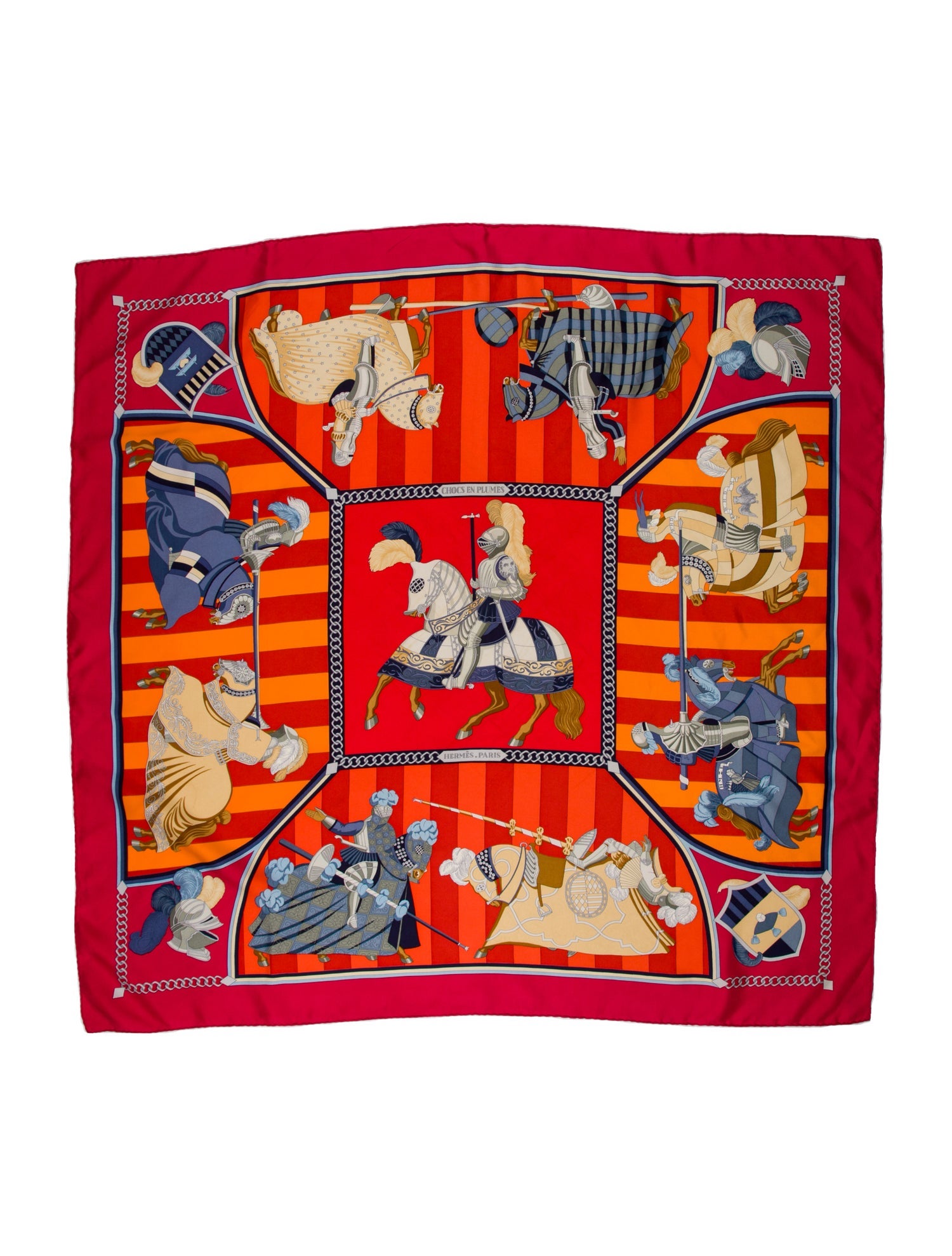 Hermès Chocs En Plumes Silk Scarf