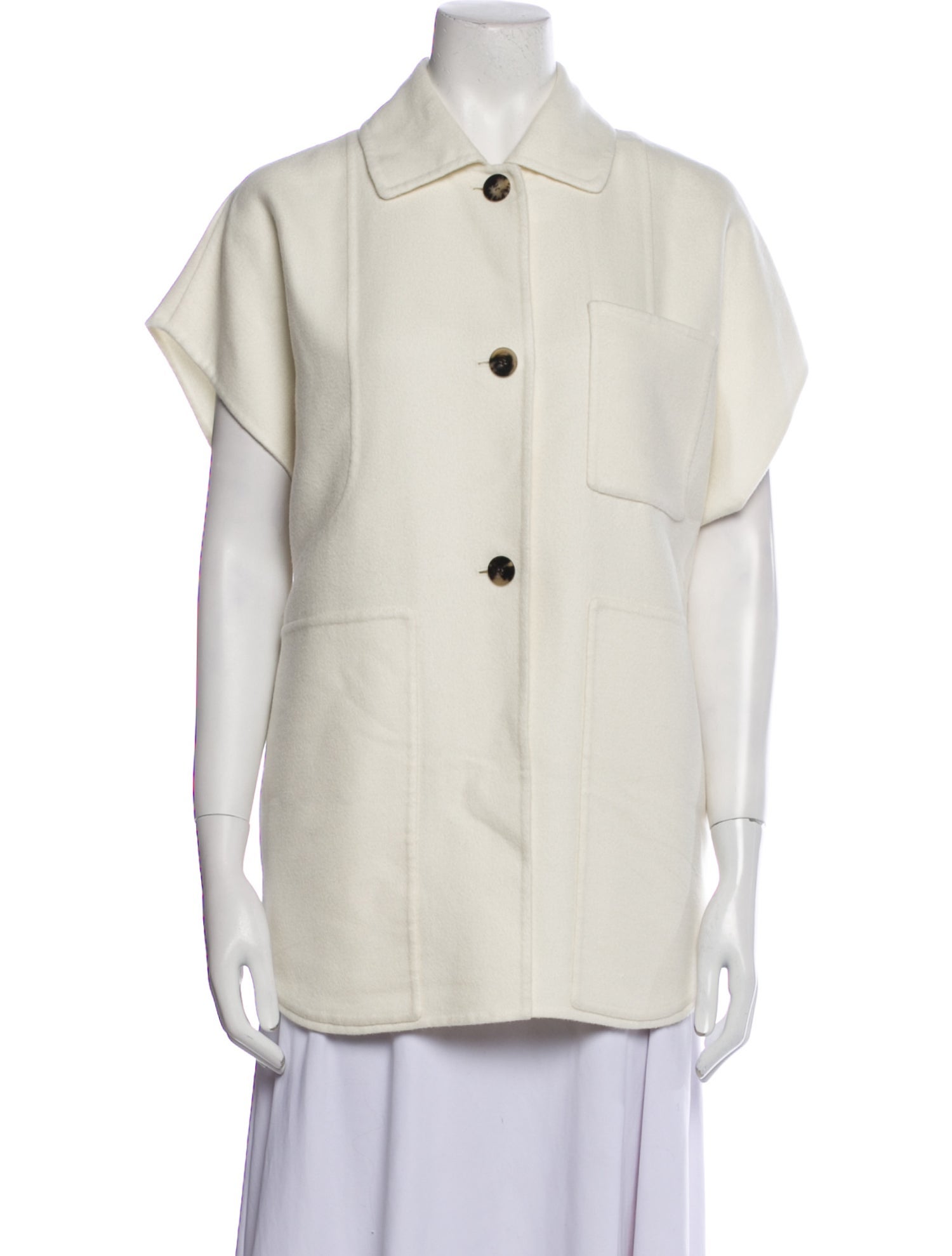 Hermès Cashmere Short Sleeve Button-Up Top w/ Tags