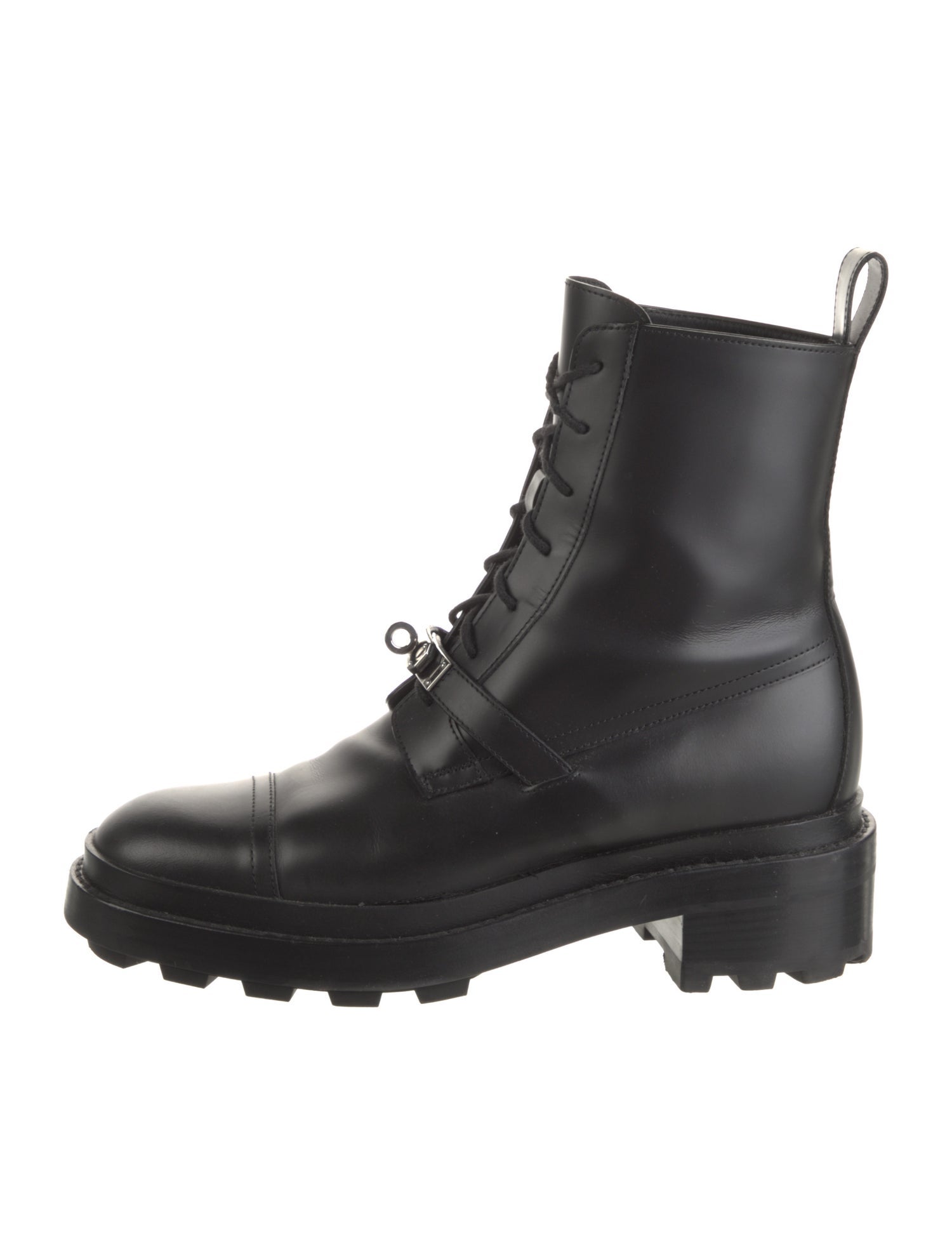 Hermès Funk Leather Combat Boots