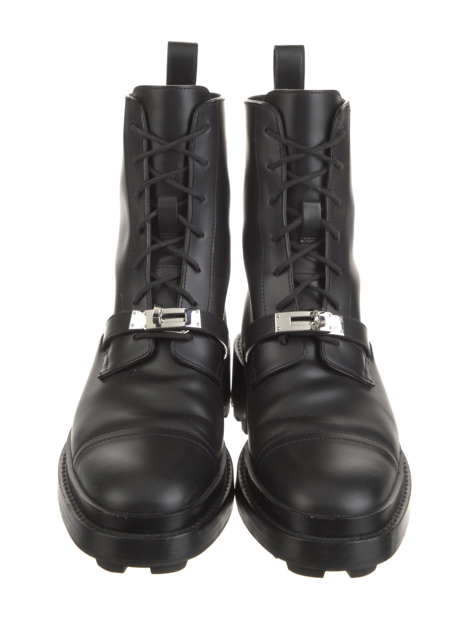 Hermès Funk Leather Combat Boots