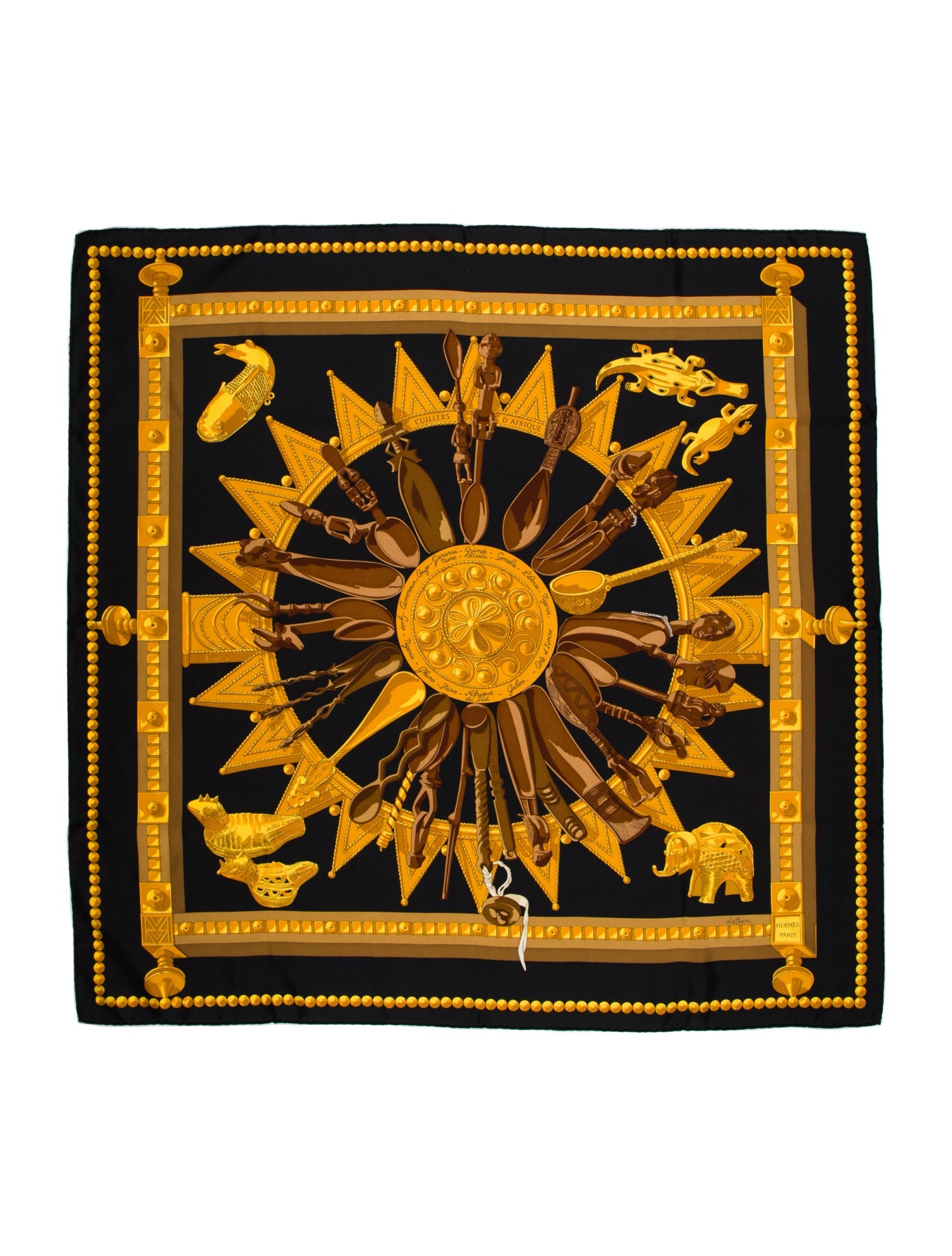 Hermès Cuillers D'Afrique Silk Scarf