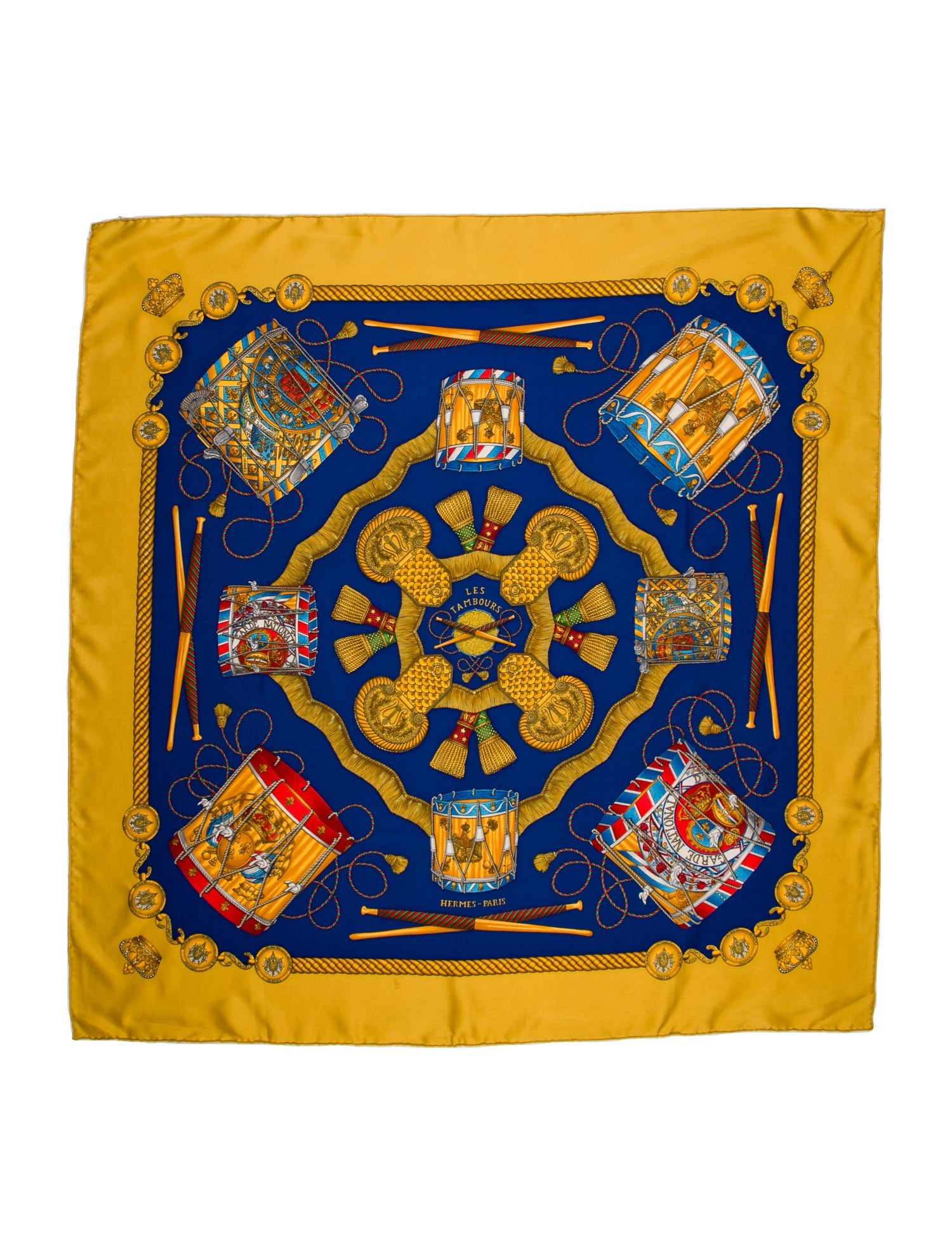 Hermès Les Tambours Silk Scarf
