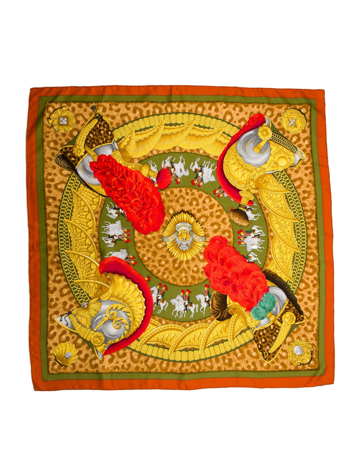 Hermès Casques et Plumets Silk Scarf
