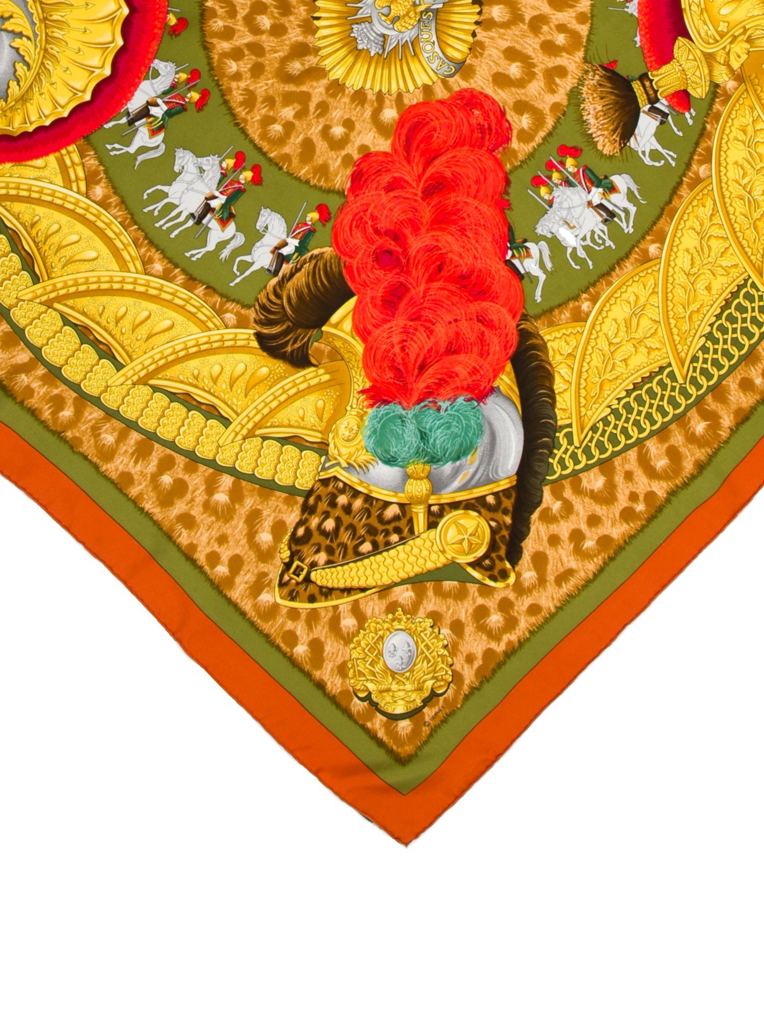 Hermès Casques et Plumets Silk Scarf