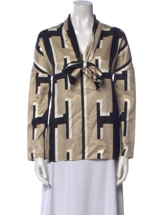 Hermès Silk Printed Blouse