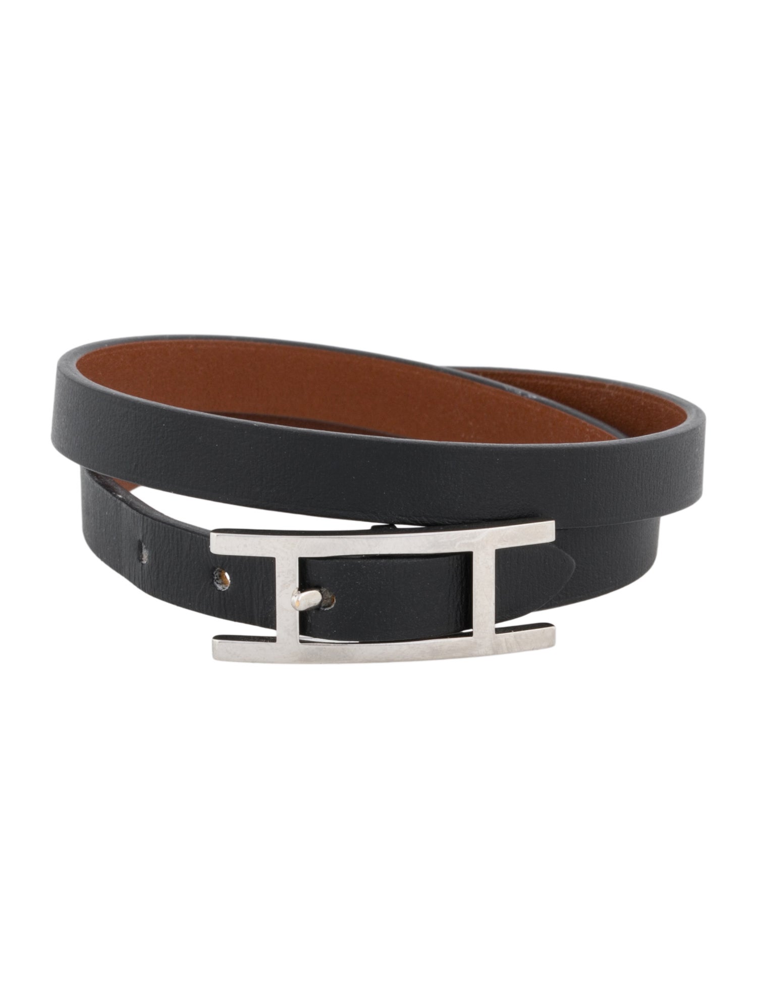 Hermès Leather Behapi Double Tour Bracelet
