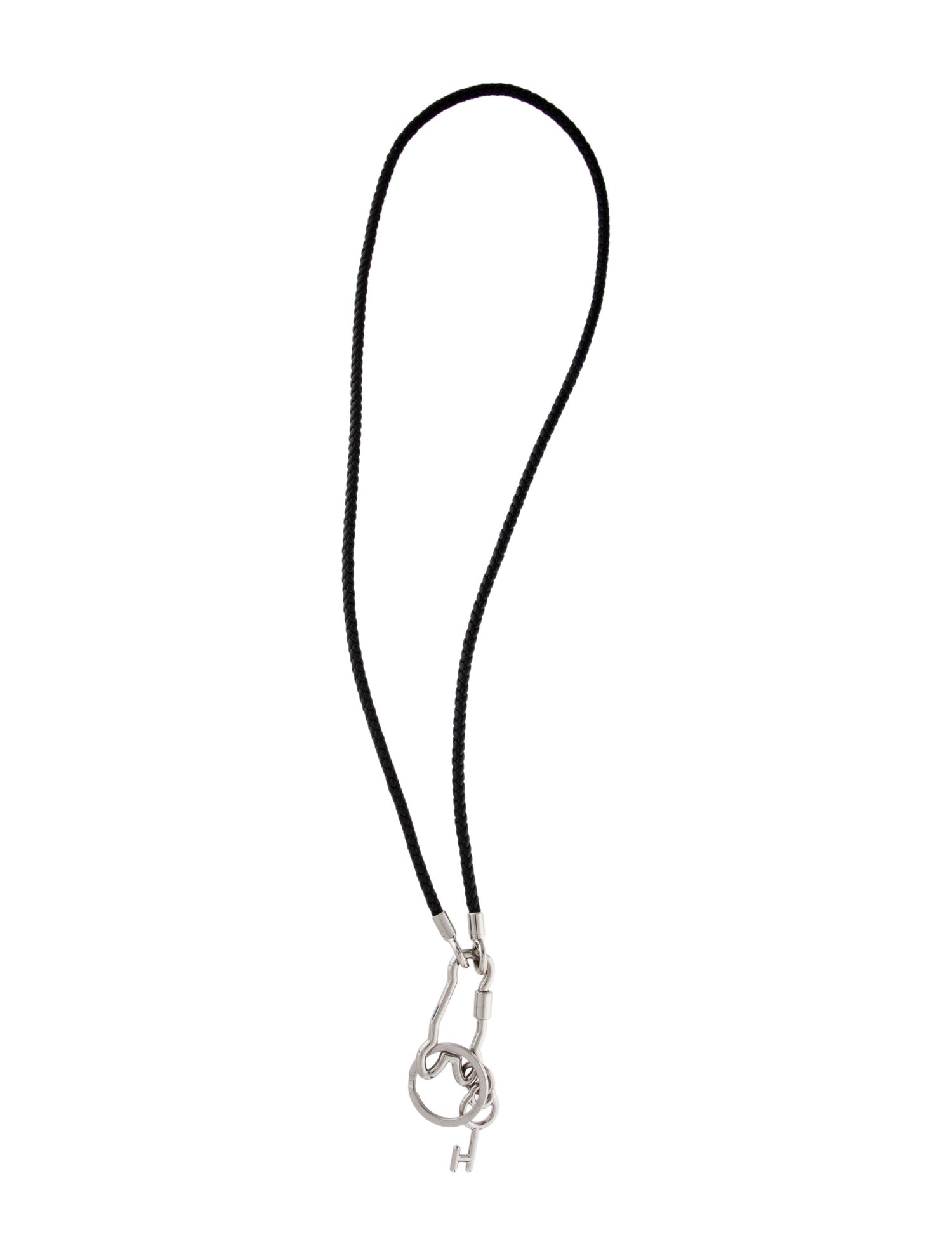 Hermès Leather Cle Cheval Snap Hook Necklace