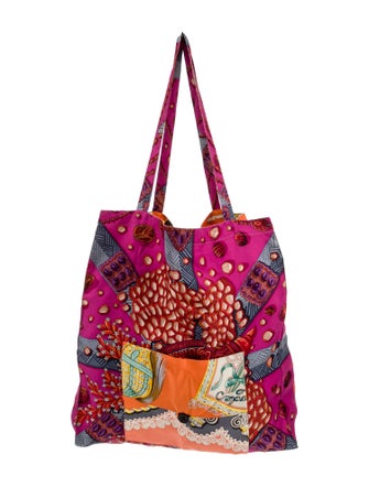 Hermès Petit H Chemins de Corail Silk Shopping Tote