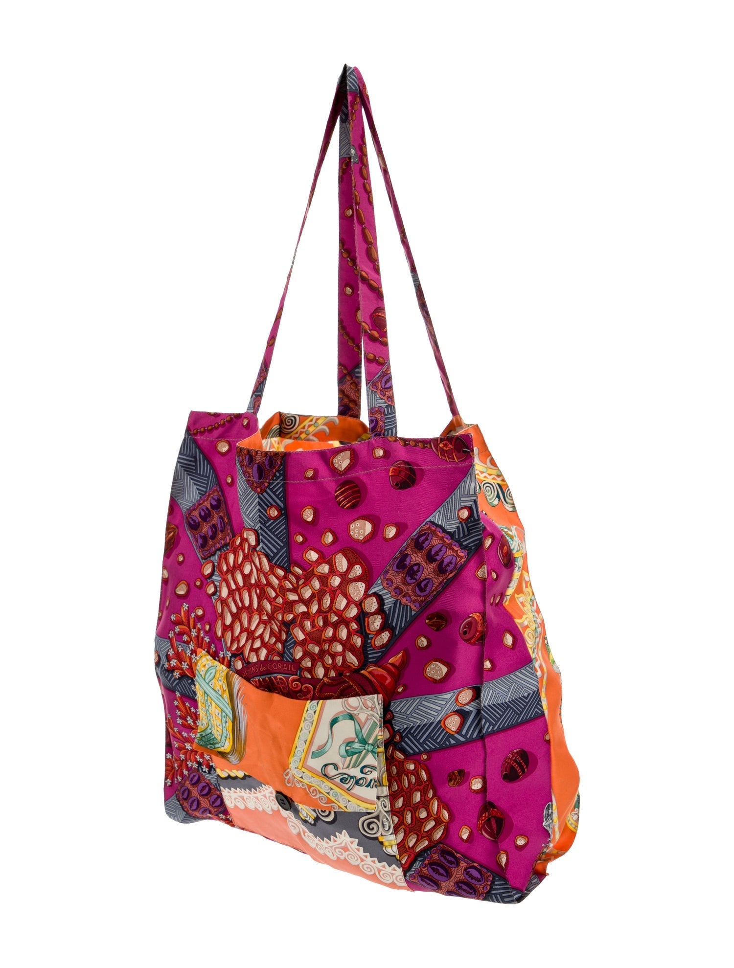 Hermès Petit H Chemins de Corail Silk Shopping Tote