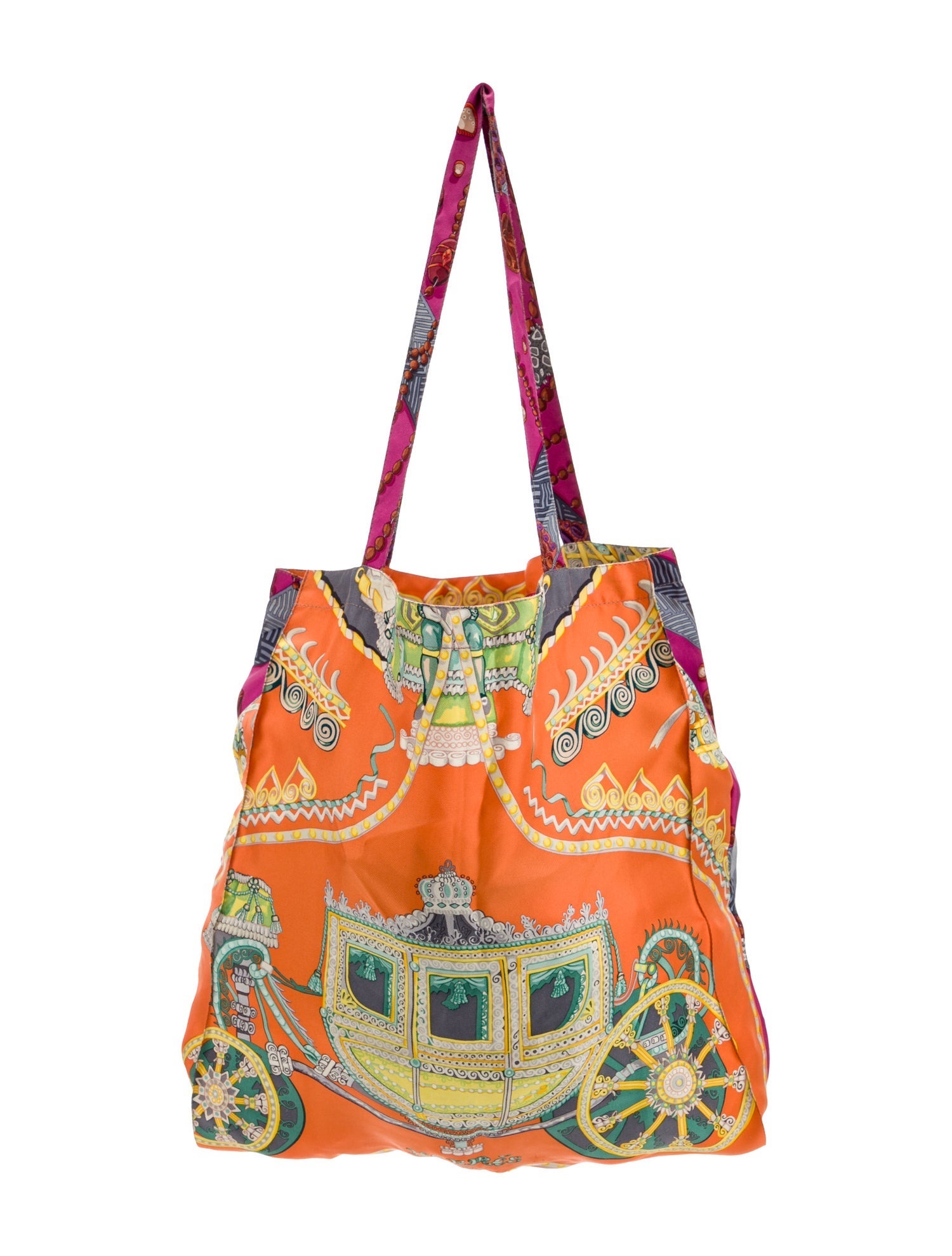 Hermès Petit H Chemins de Corail Silk Shopping Tote