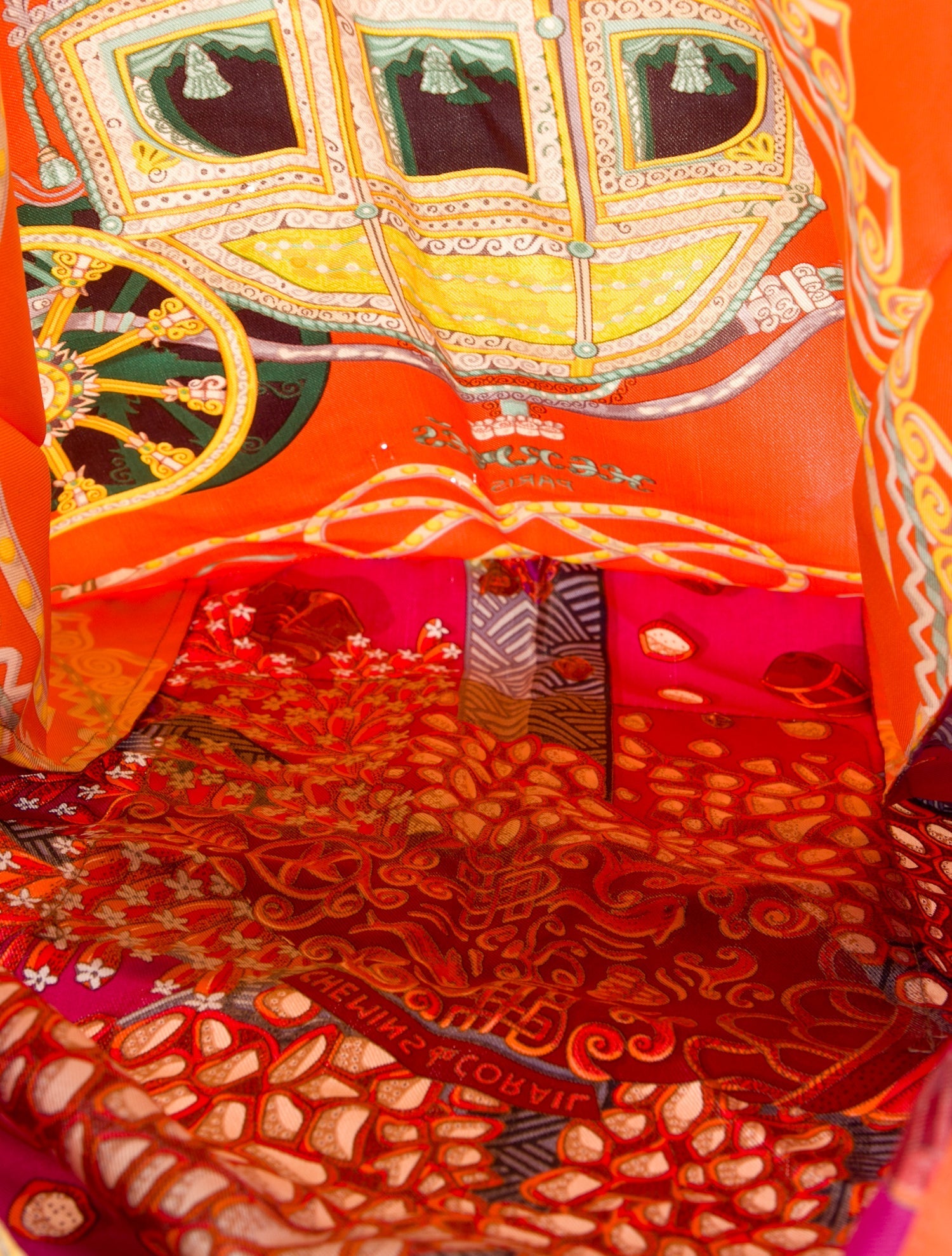 Hermès Petit H Chemins de Corail Silk Shopping Tote