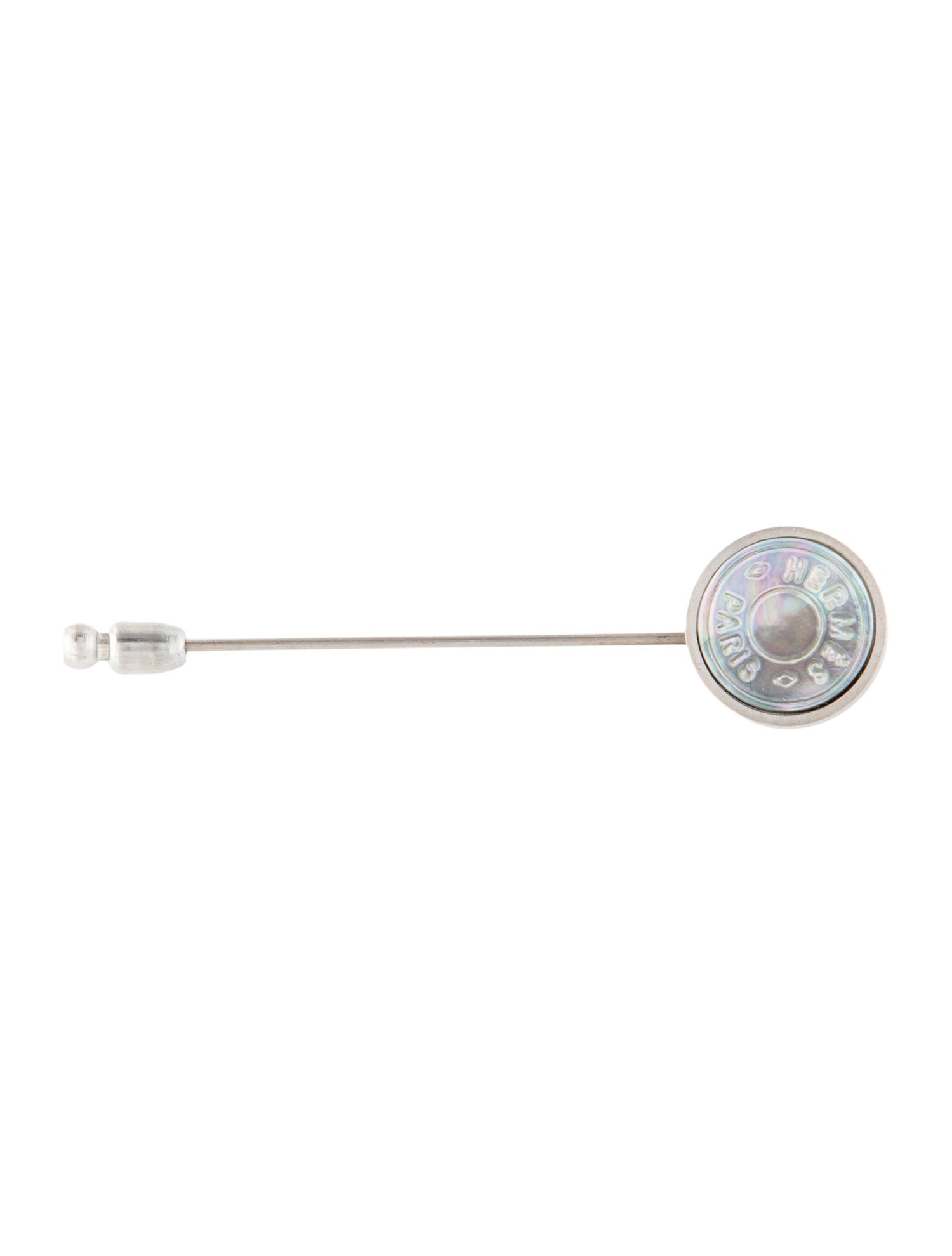 Hermès Mother of Pearl Clou de Selle Stick Pin