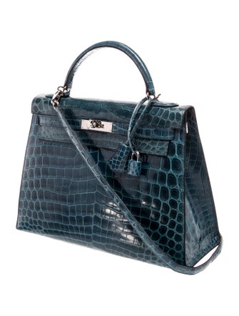 Hermès Shiny Niloticus Crocodile Kelly II Sellier 32