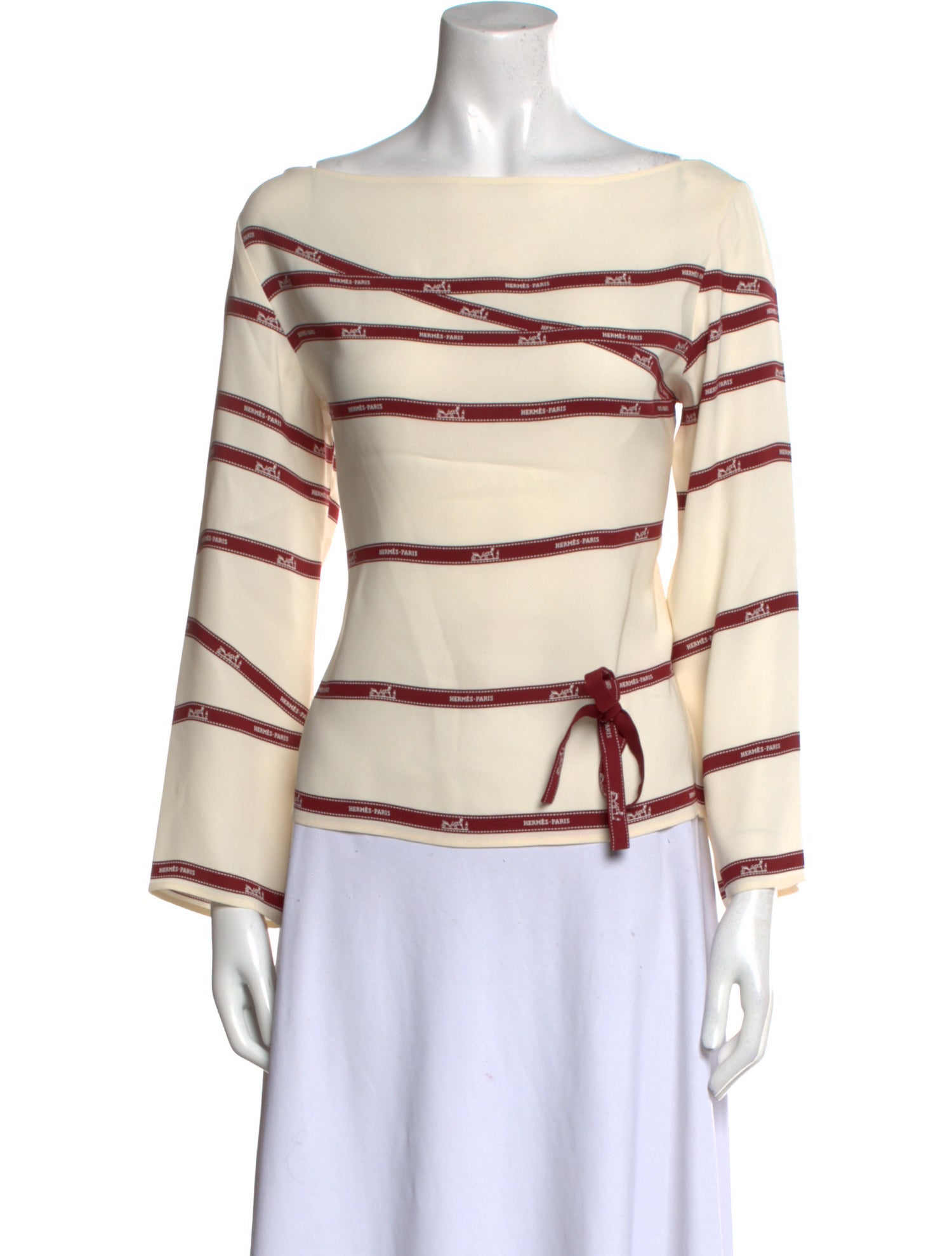 Hermès Silk Striped Blouse