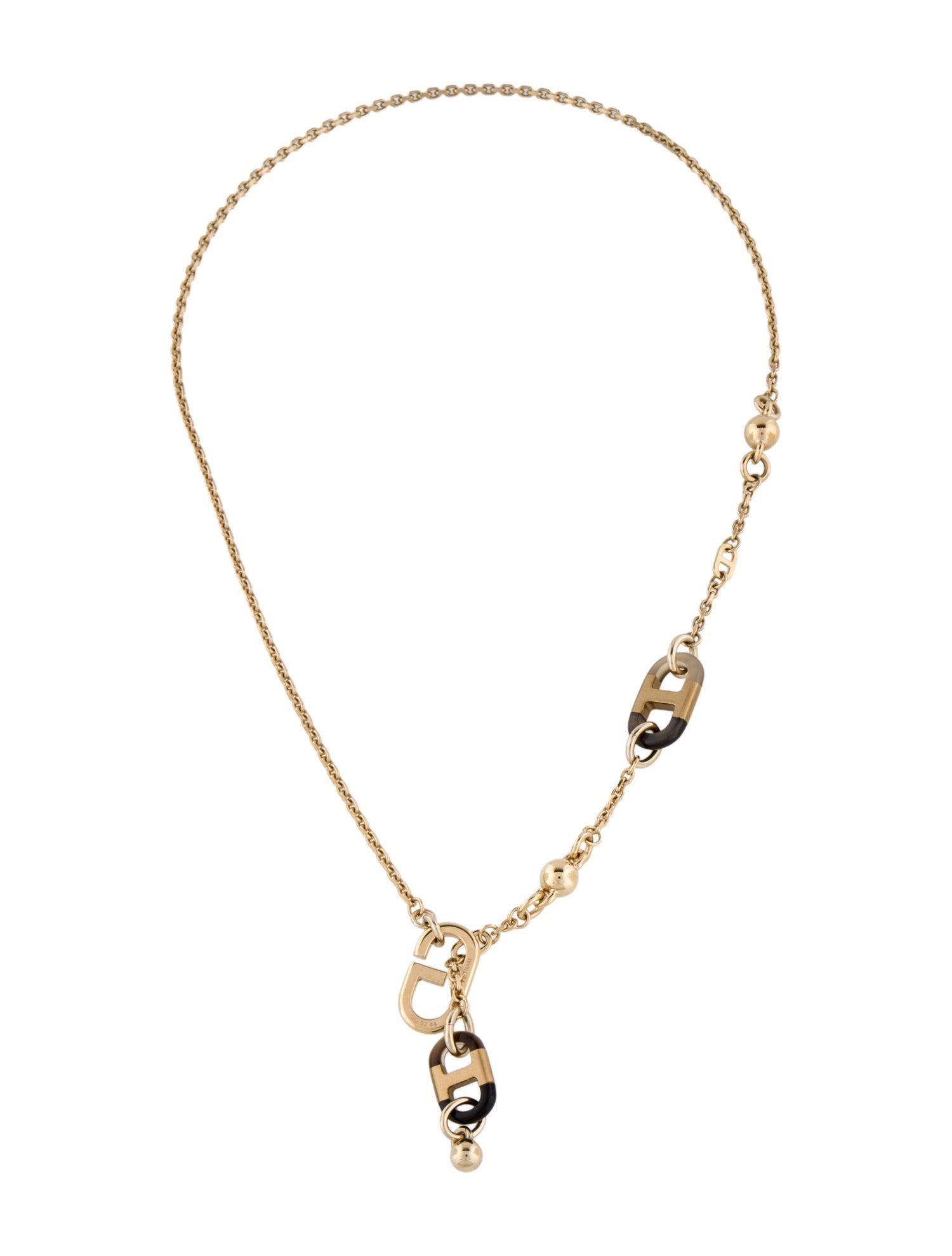 Hermès Horn & Lacquer Sur Mer Lariat Necklace