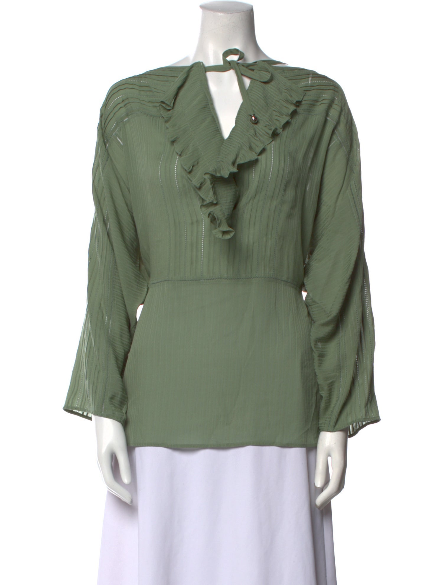 Hermès Silk V-Neck Blouse