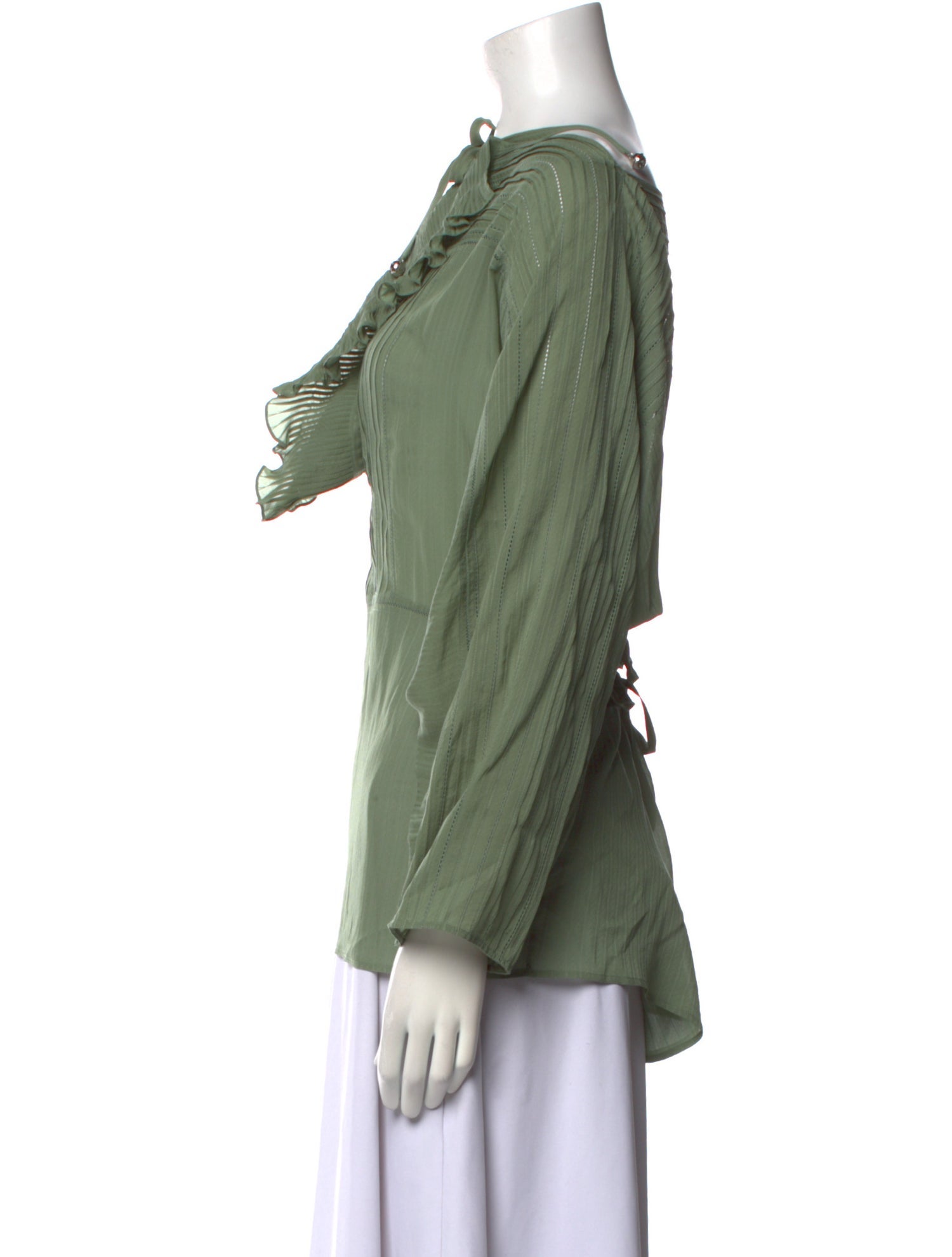 Hermès Silk V-Neck Blouse