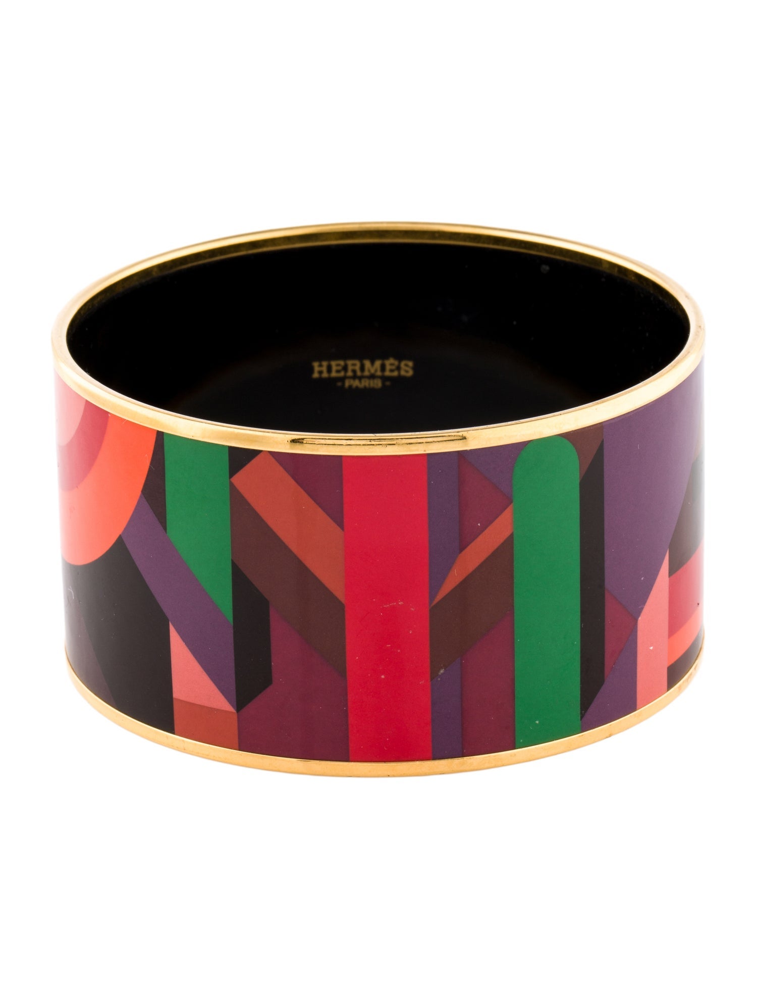 Hermès Extra Wide Enamel Bangle Bracelet