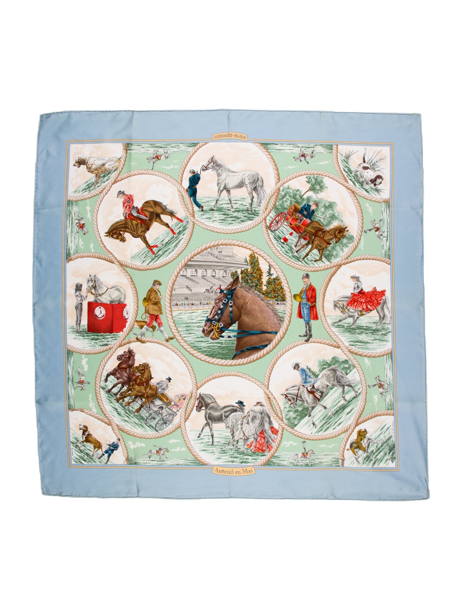 Hermès Auteuil en Mai Silk Scarf