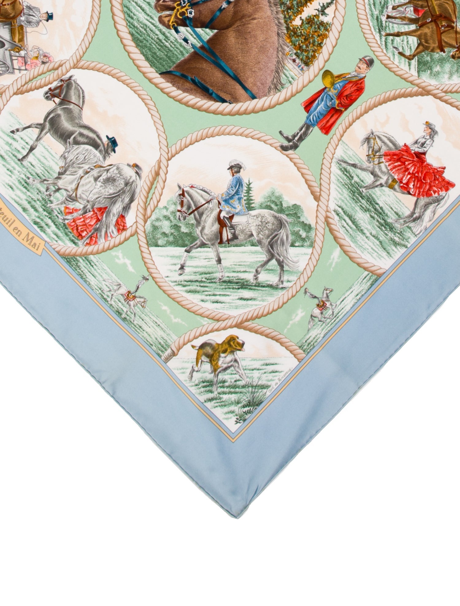 Hermès Auteuil en Mai Silk Scarf