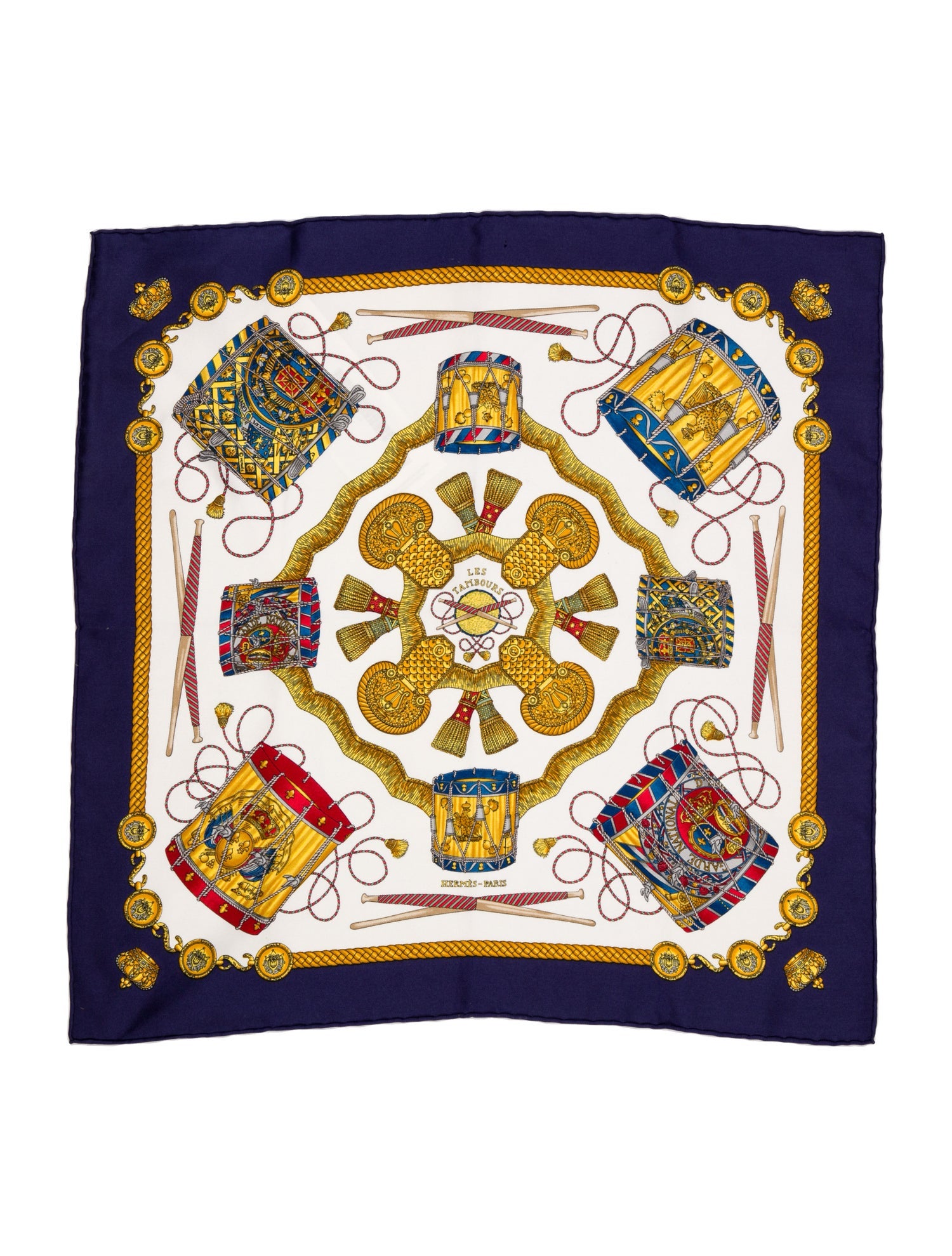 Hermès Les Tambours Silk Scarf