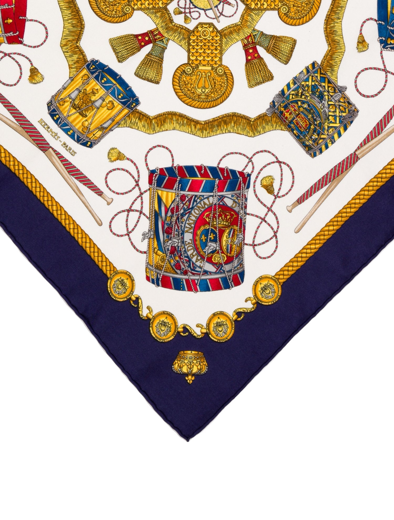 Hermès Les Tambours Silk Scarf