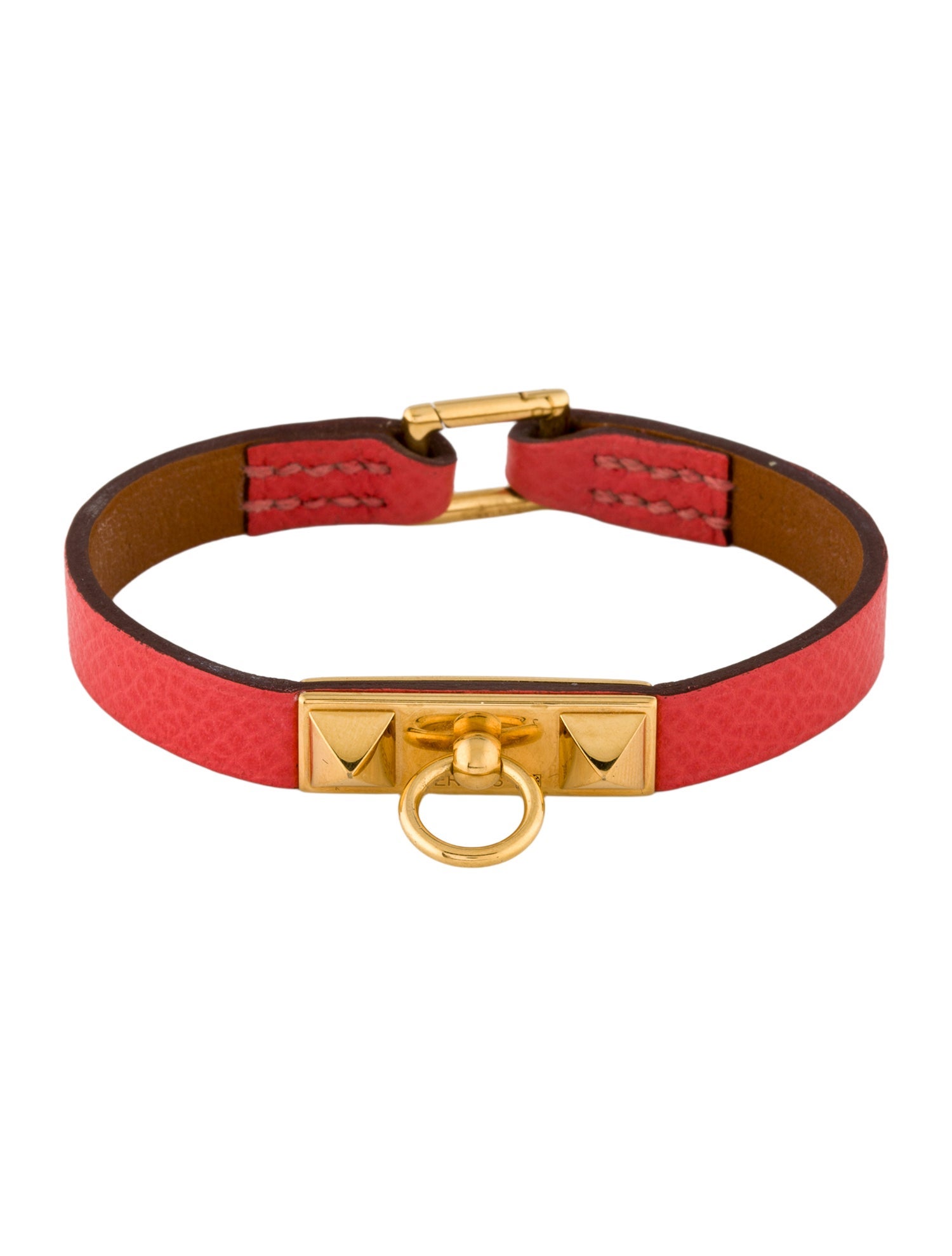 Hermès Leather Mini Rivale Wrap Bracelet