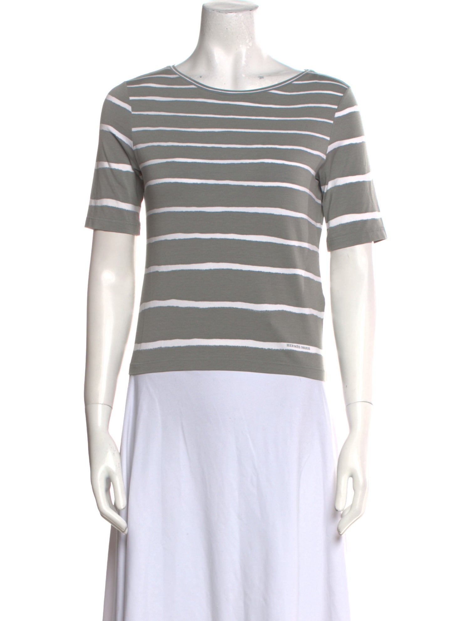 Hermès Striped Scoop Neck T-Shirt
