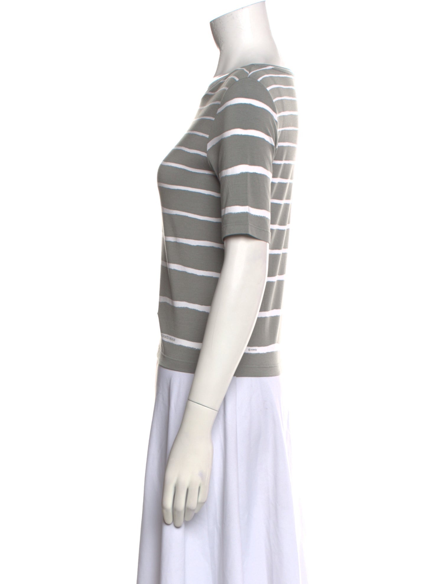 Hermès Striped Scoop Neck T-Shirt