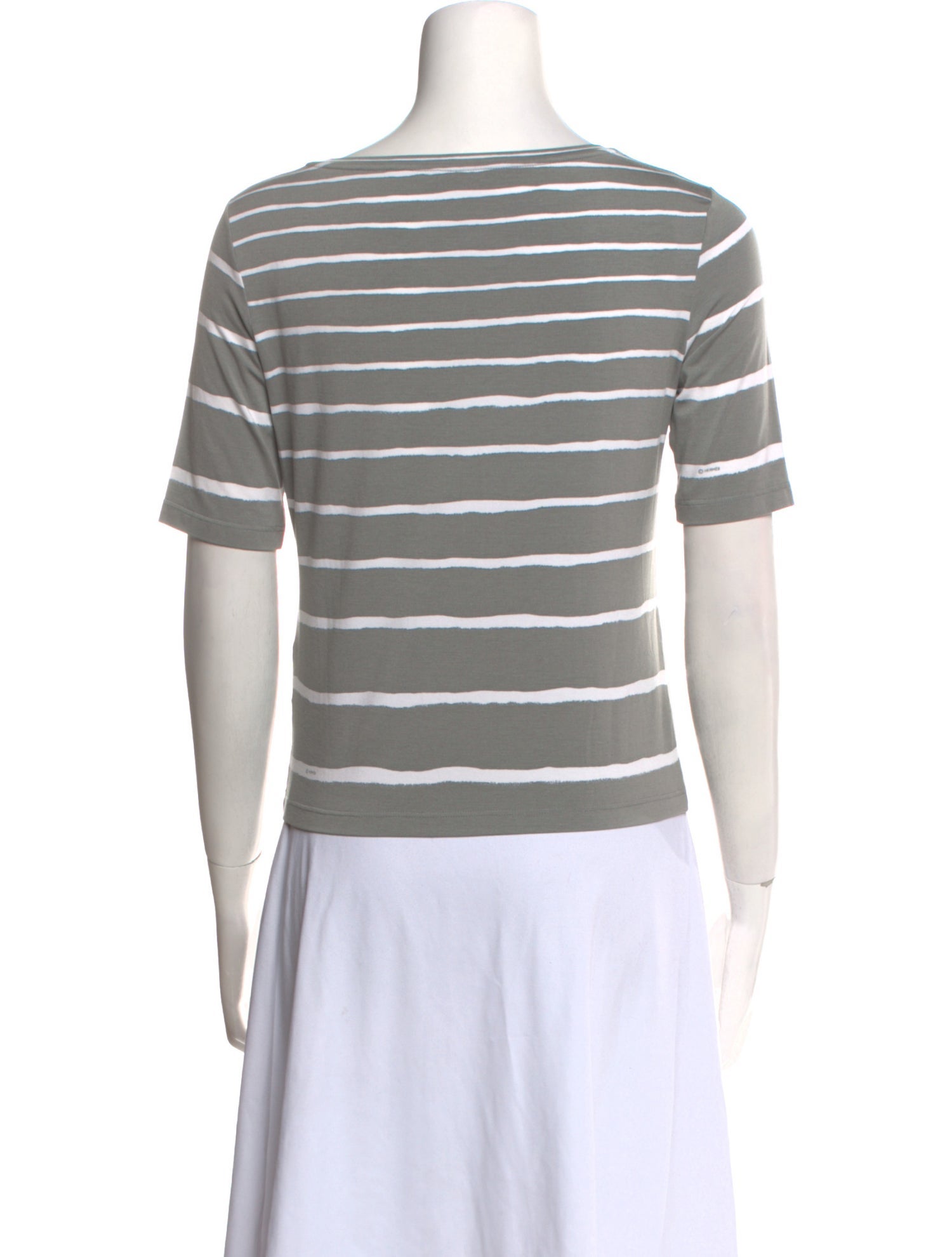 Hermès Striped Scoop Neck T-Shirt